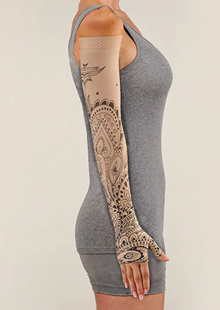 Juzo Soft Arm Sleeve w/Silicone Band (BOHO SPIRIT HENNA-BEIGE) - Image 2