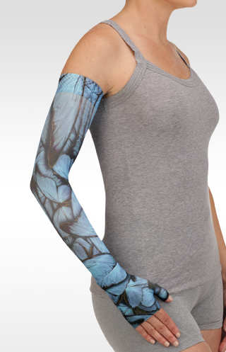 Juzo Soft Arm Sleeve w/Silicone Band (BUTTERFLY MORPHO BLUE)