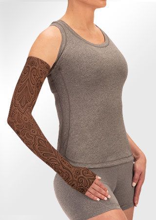 Juzo Soft Arm Sleeve w/Silicone Band (PAISLEY HENNA-CHESTNUT)