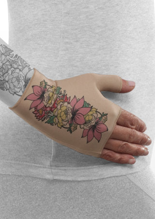 Juzo Soft Gauntlet w/Thumb (KOI FLOWERS TATTOO)