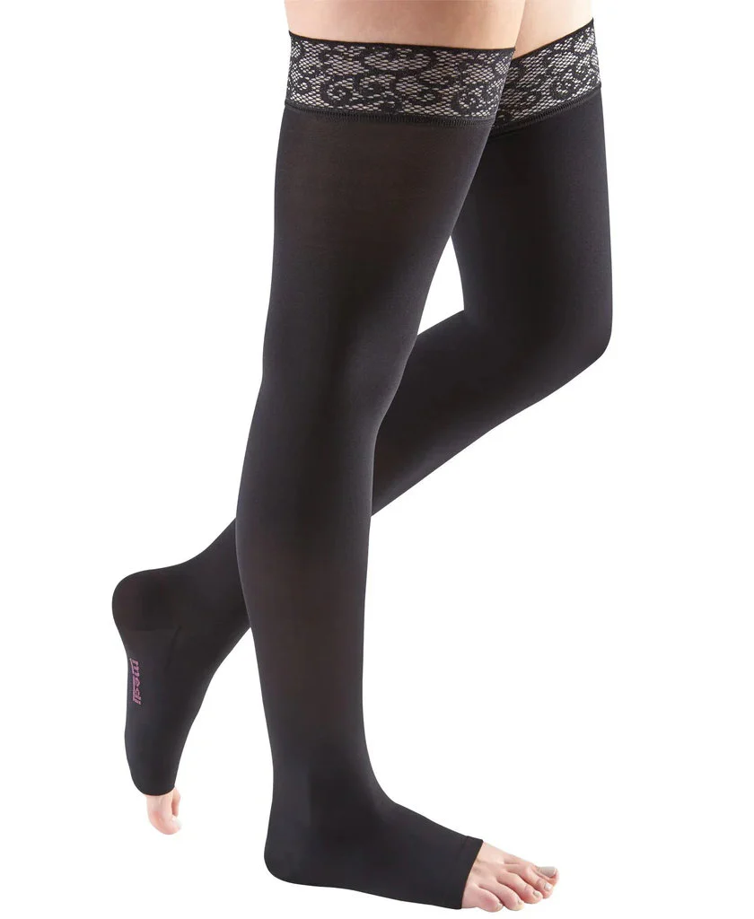 Mediven Comfort, 30-40 mmHg, Thigh High w/Lace Top Band, Open Toe - Image 3