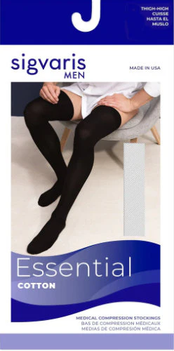 Sigvaris 233N Cotton for Men, 30-40 mmHg, Thigh High w/Silicone, Closed Toe - Image 4