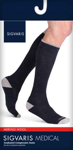 Sigvaris 421C Thermoregulating Wool Sock, 15-20 mmHg, Knee High, Closed Toe - Image 3
