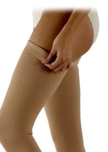 Sigvaris 503N Natural Rubber Thigh High 30-40 mmHg, Open Toe, Silicone Dot Band - Image 3