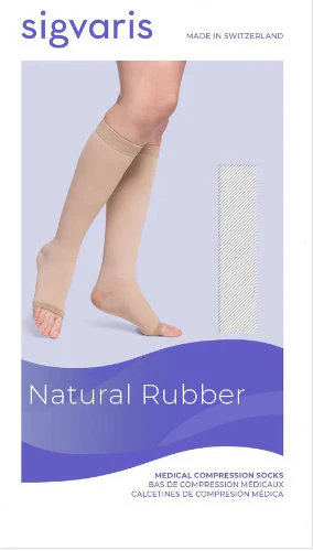 Sigvaris 504C Natural Rubber Knee High 40-50 mmHg, Open Toe - Image 3