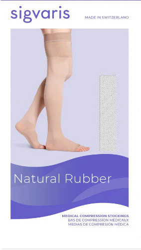 Sigvaris 504N Natural Rubber Thigh High 40-50 mmHg, Open Toe, Silicone Dot Band - Image 4