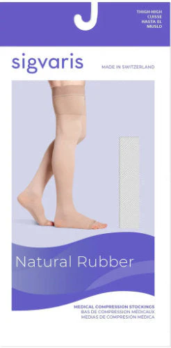 Sigvaris 504W Natural Rubber Thigh High w/Waist Attachment 40-50 mmHg, Open Toe - Image 4