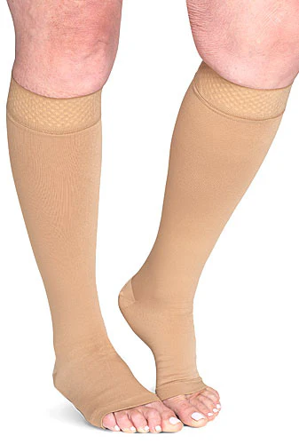 Sigvaris 552CO Secure, 20-30 mmHg, Knee High, Open Toe, Silicone Dot Band - Image 2