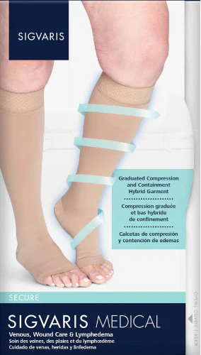 Sigvaris 552CO Secure, 20-30 mmHg, Knee High, Open Toe, Silicone Dot Band - Image 4