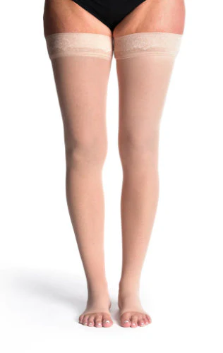 Sigvaris 781NO Sheer, 15-20 mmHg, Thigh High, Grip Top, Open Toe - Image 7