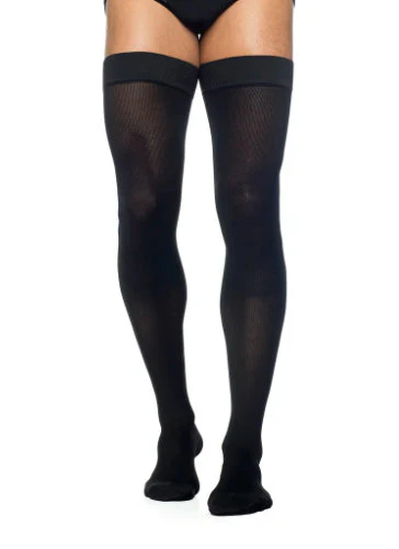 Sigvaris 862N Men's Opaque, 20-30 mmHg, Thigh High w/Silicone Top Band