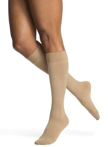 Sigvaris 863C/P Women's Opaque, 30-40 mmHg, Full-Calf Knee High w/Silicone Band
