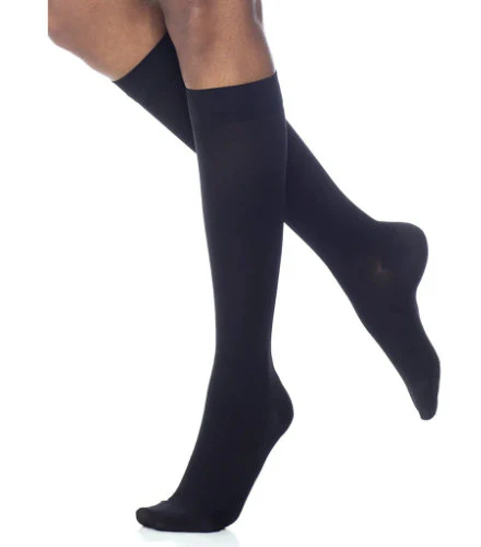 Sigvaris 973C/S Unisex Dynaven Opaque, 30-40 mmHg, Knee High, Closed Toe w/Silicone Top Band